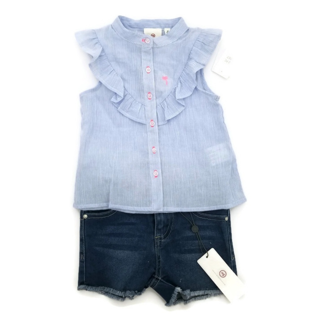 AG Woven Striped top with shorts 2pc set